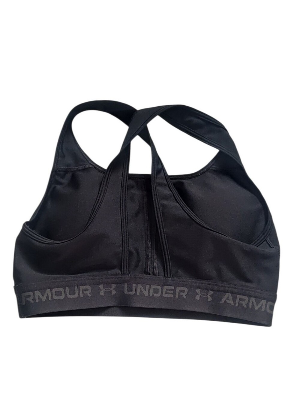 Black Under Armour Compression Crossback Sports Bra Sz Medium